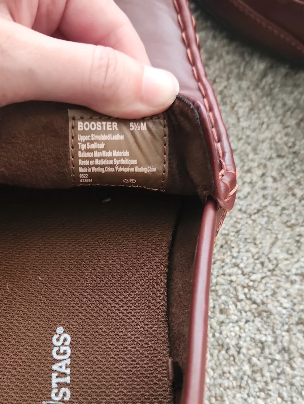 Deer Stags Boys Brown Slip-On Leather Loafers
